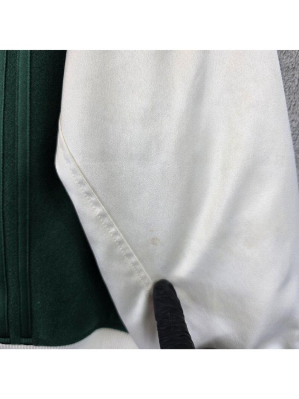 Adidas Jacket Womens XL Green Varsity Letterman Snap Front Striped Trim HY4184 - Picture 7 of 16